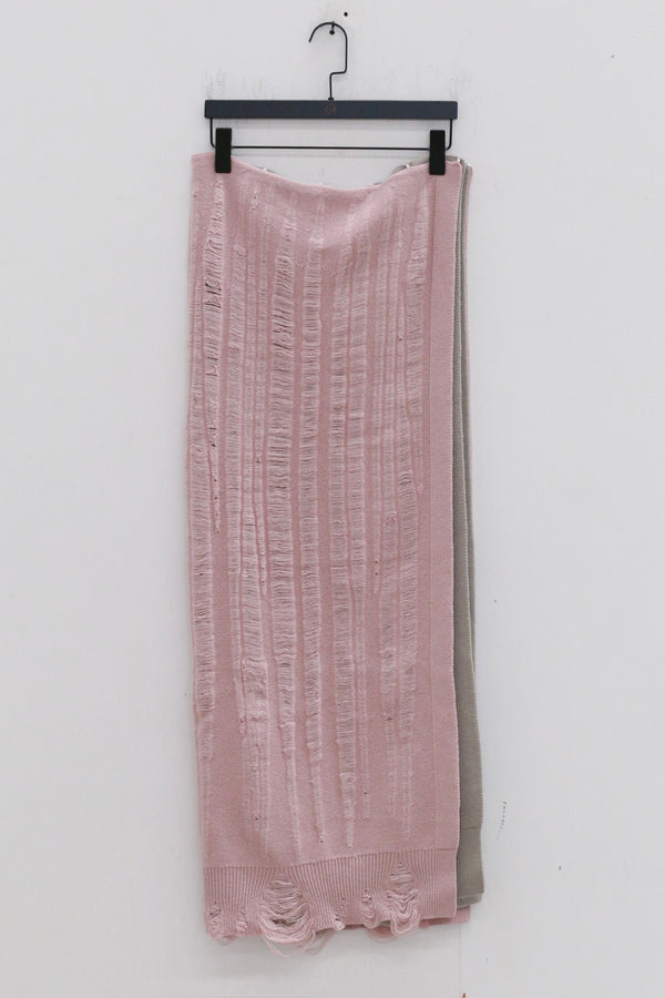 RUI built 25 autumn and winter wool floating line color matching blanket scarf RUI-RAW25DC01-Smoke+Cameo Rose gray+bean paste pink